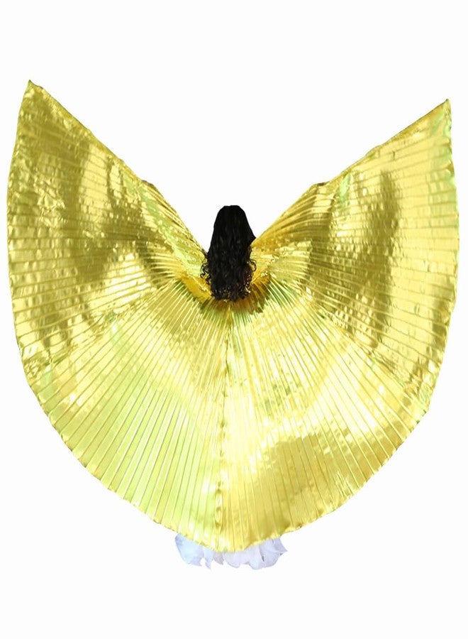 Nimiman Belly Dance Isis Wings for Halloween Christmas Decorations Belly Dance Costume Wing with Sticks (Gold) - Image 1